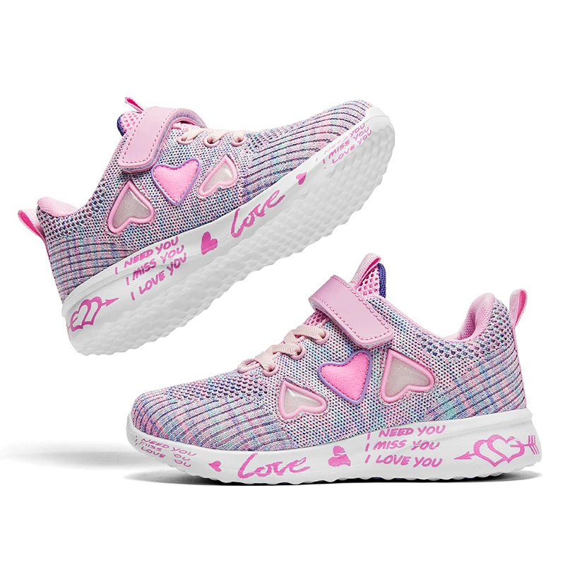 Cozy Knit Shoes for Girls Ultra Breathable Sneakers Lightweight Footwear Comfy and Casual