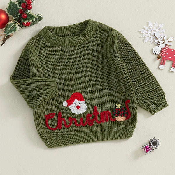 Ramiro Letter Santa Embroidery Knit Sweater