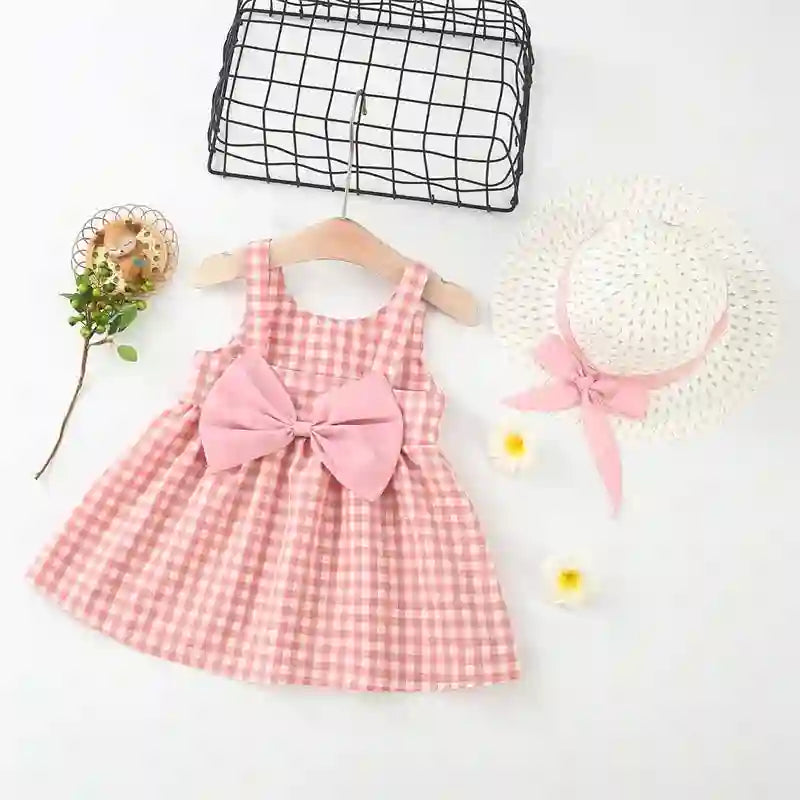 Etta Baby Girl Summer Party Dress with Bow Set for Ages 0-3