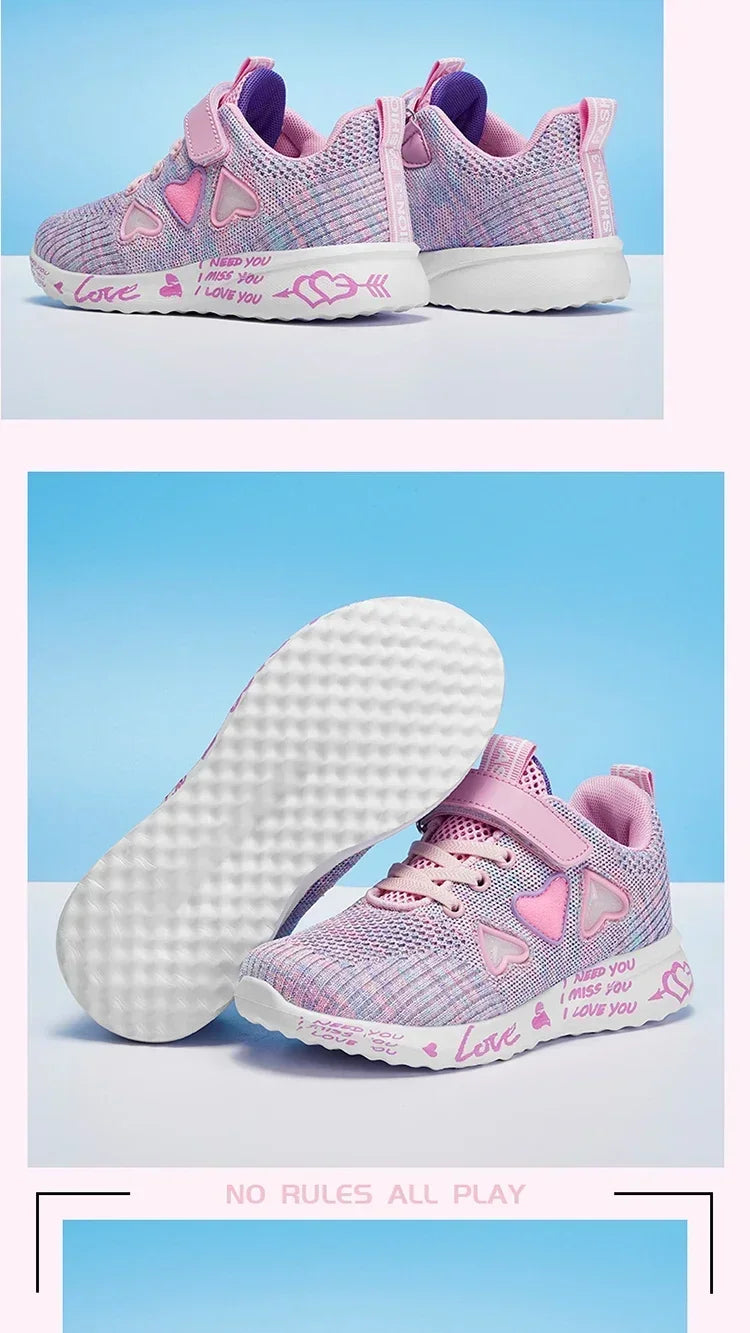Girls Sneakers Kids Summer Light Mesh Casual Shoes Children Autumn Breathable Tenis