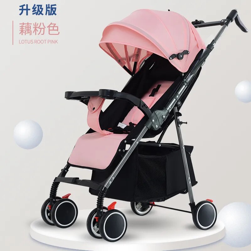 Stroller babies aged 0 to 3 years old to go out with a light