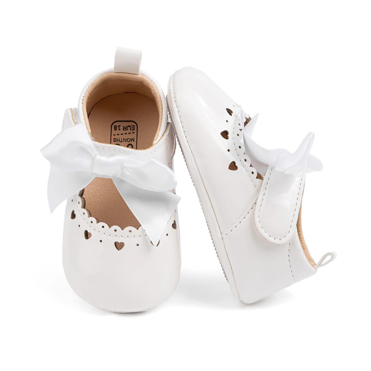 Newborn Baby Girl Shoes Soft Sole Infant Toddler Mary Jane Flats Princess Bowknot Patent Leather Dress Shoes Wedding Party Gift