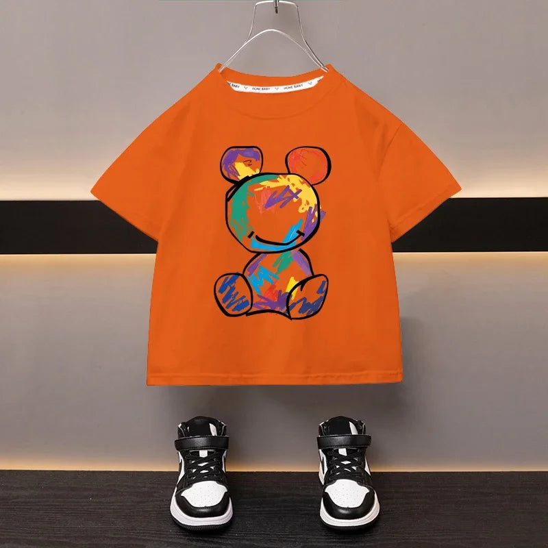 Enmanuel Bear Printed Short Sleeve Tees - GuGuTon baby store - Baby Fashion - Toddlers Outfits - Babies Outfits - Toddler Clothes - Kids Clothing - Newborn Clothes - Newborn Wear - Kids Wear - Trending Clothes - Trending Outfits - Fall Fashion - Winter Fashion - Girls Clothes - Boys Clothes - Babies Wear - Kids Accessories - KidsWear - Summer Clothes - Summer Fashion - Summer Trend - Falls Sweaters - Tops - Bottom - Jeans - Blouse - Dresses - Newborn Dresses - Toys