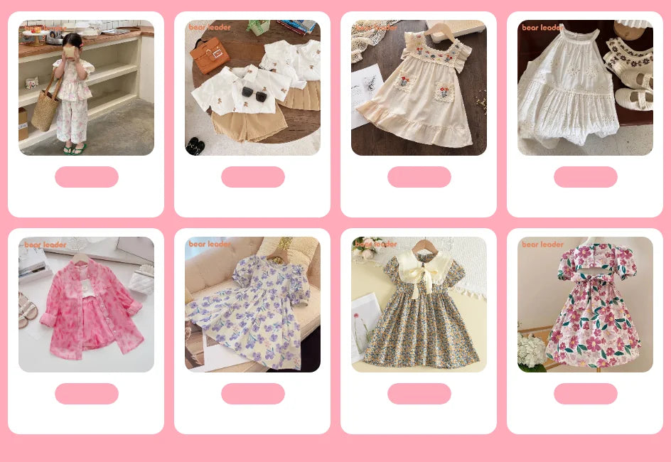 Bear Leader Floral Girls Dress Floral Kids Dresses Girls Princess Dress