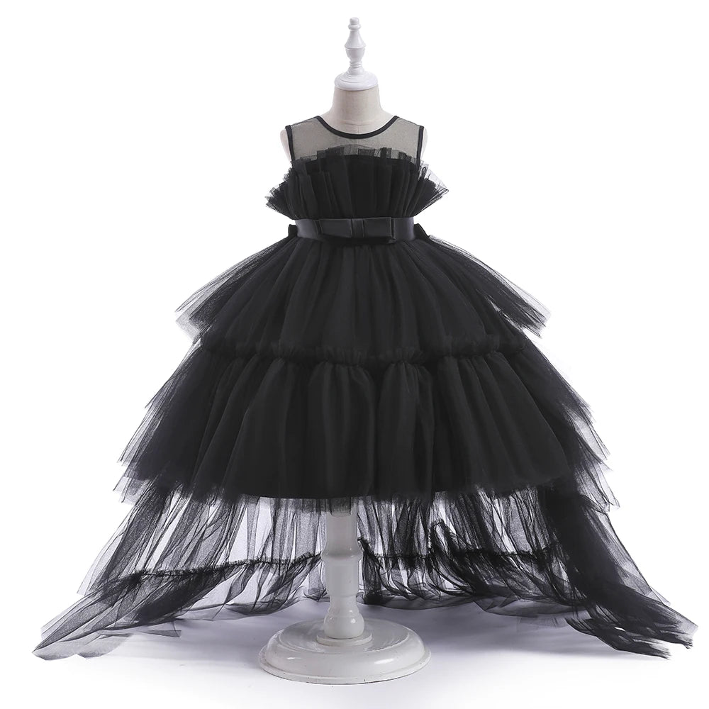 Summer Baptism Bridesmaids Party Baby Girls Dresses Tulle Trailing Wedding Birthday Princess Dress