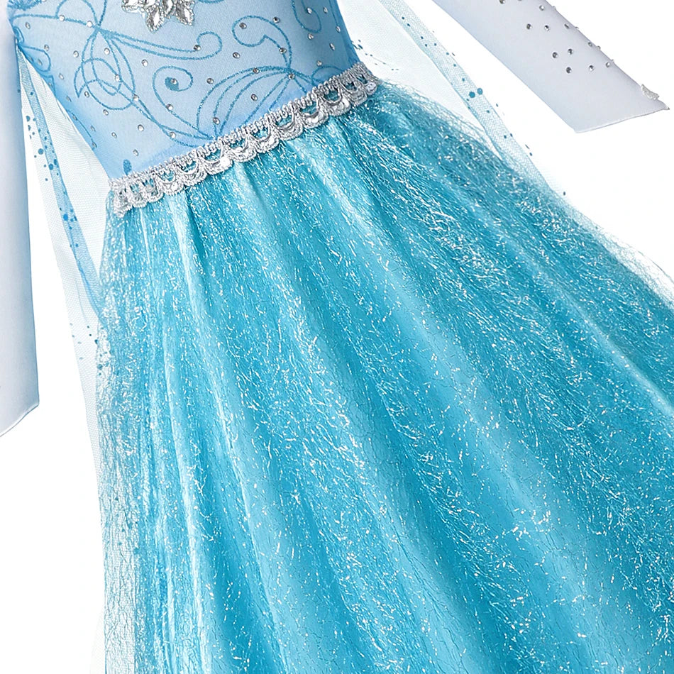 Summer Fancy Queen Elsa Anna Costume Girls Princess Dress