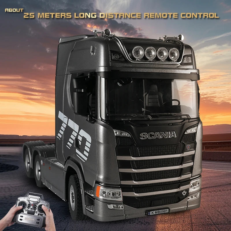 HUINA 1501 2.4G RC Truck With Light 1:18 4WD Full Scale 19CH Remote Control Car Alloy Heavy Truck Trailer Model Toy For Kid Gift