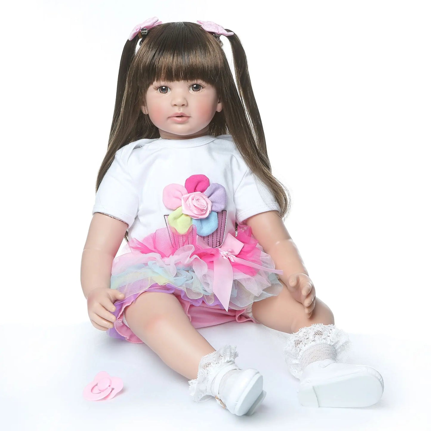 Reborn Babies 24 inch Realistic Soft Silicone Vinyl Cloth Body Lifelike Handmade RebornDolls Girls Newborn Baby Xmas Gift