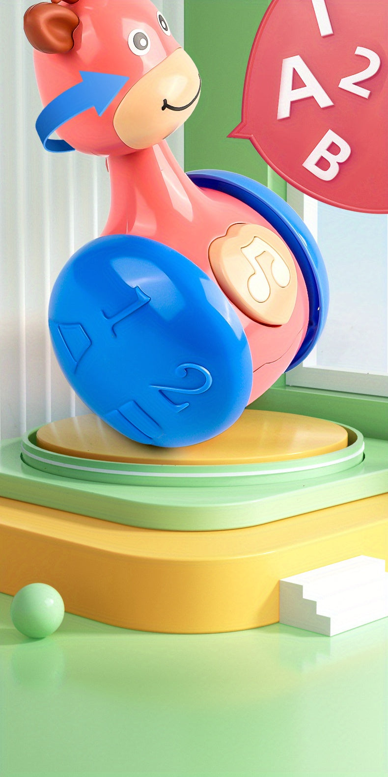 Roly Poly Baby Toys 6 to 12 Months, Tumbler Wobbler Toys for Infant Boy Girl - Perfect for Learning