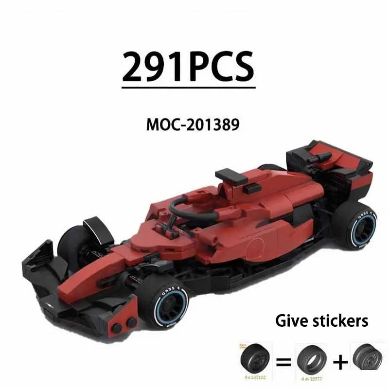 F1 Racing Car Building Blocks 8-Grid Racing Champion Vehicle (With Stickers) Children's Birthday Gift Christmas Toy Gift