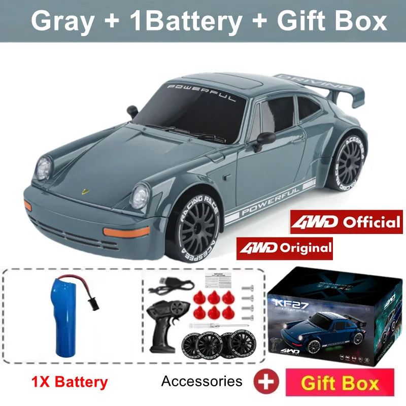 4WD Drift Racing RC Car with LED Light High Speed 2.4G Radio Remote Control 4x4 Race Sports Cars for Kids Toy Gift