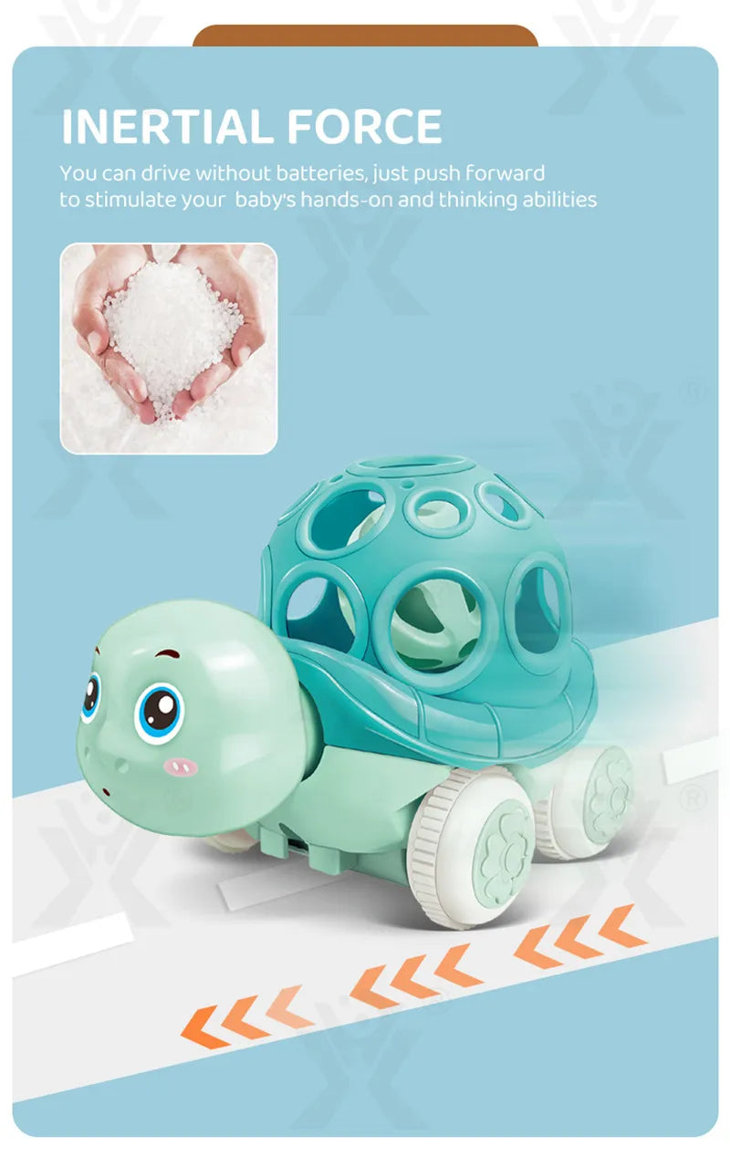 Baby Car Toys for 6 12 Months Friction Car Infant Soft Rubber Inertial Push and Go