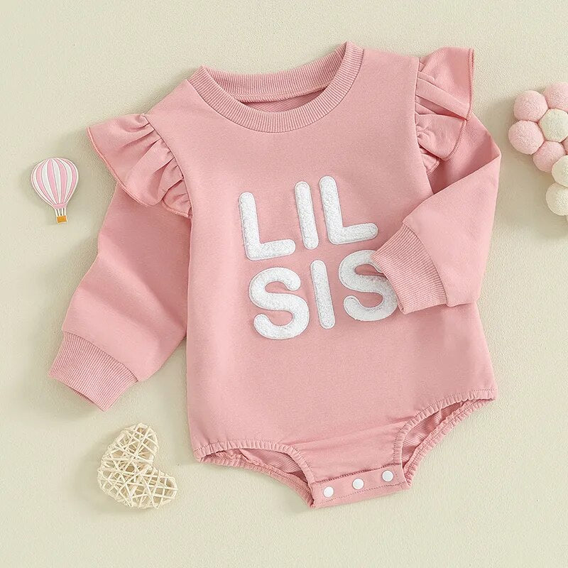 Paoly Sister Matching Big Sis Shirt/Lil Sis Ruffle Sleeve Long Sleeve