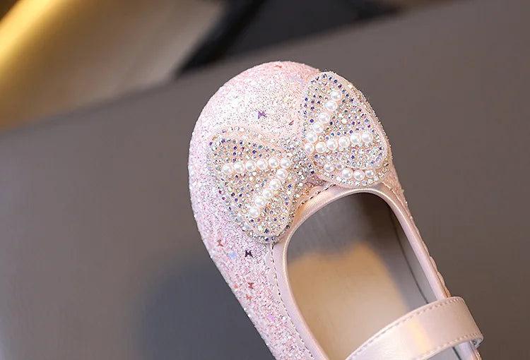 Girl Dresses Casual Shoes 2025 Spring Autumn New Children Fashion Princess Leather Shoes