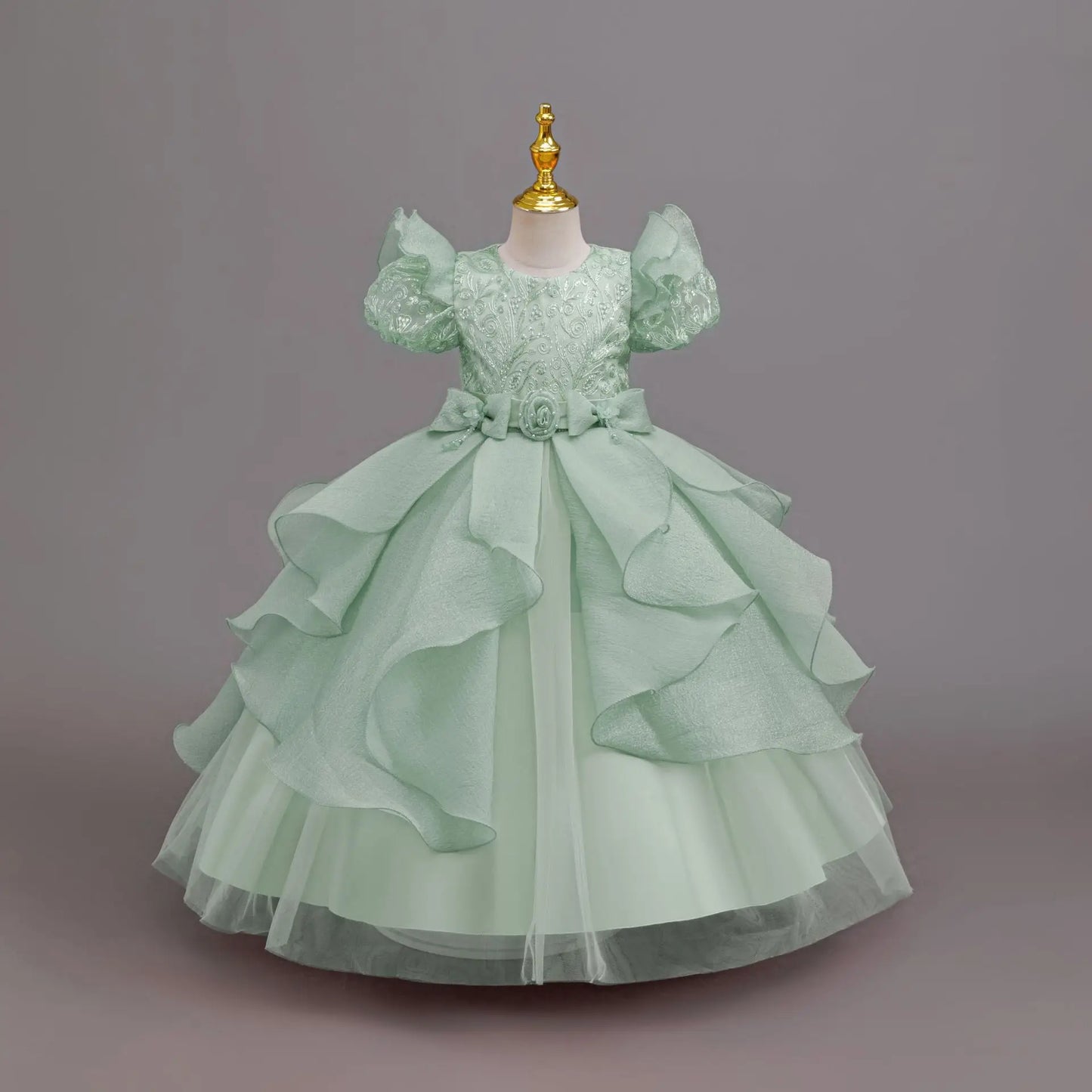 Gorgeous Elegant Girl Dress Model Show Piano Performance Birthday Party