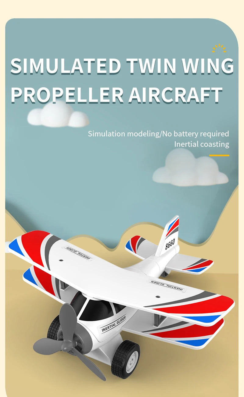 Children's Biplane Toy - Puzzle Simulation Model Gift