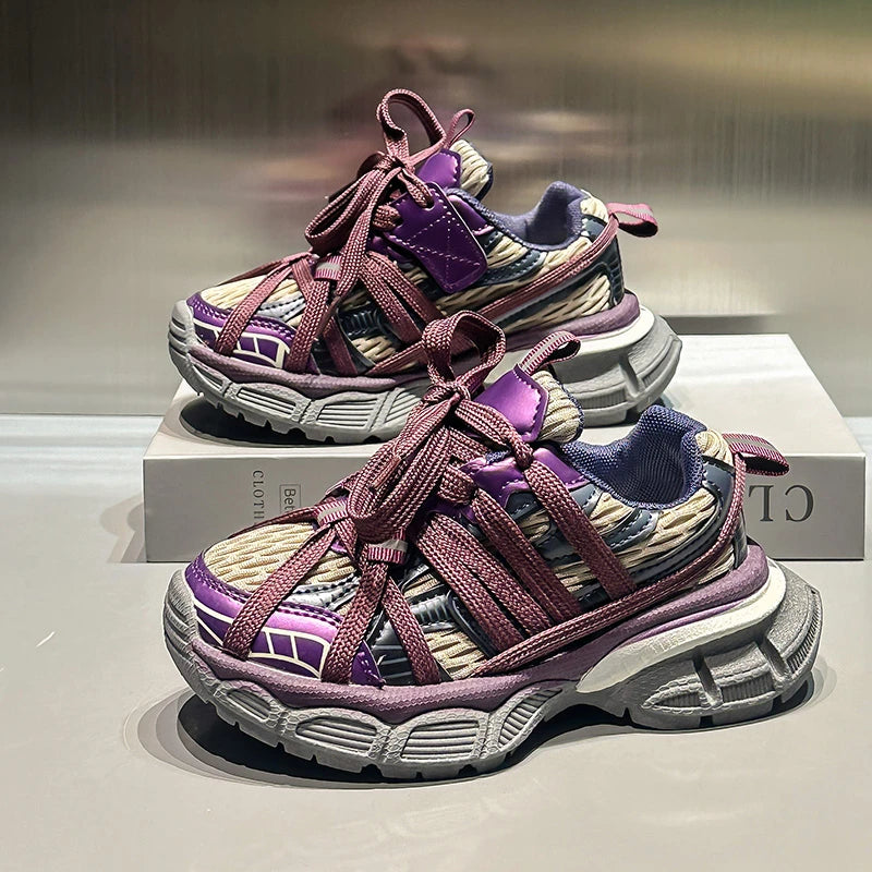 Kids Casual Sneakers for Boys Girls Non-slip Breathable Mesh Toddler Shoes