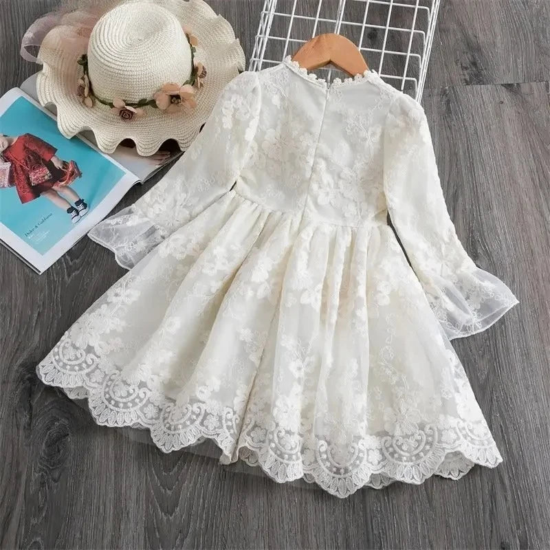 Girls Dress Embroidery Princess Party Autumn Spring Kids Children Clothes