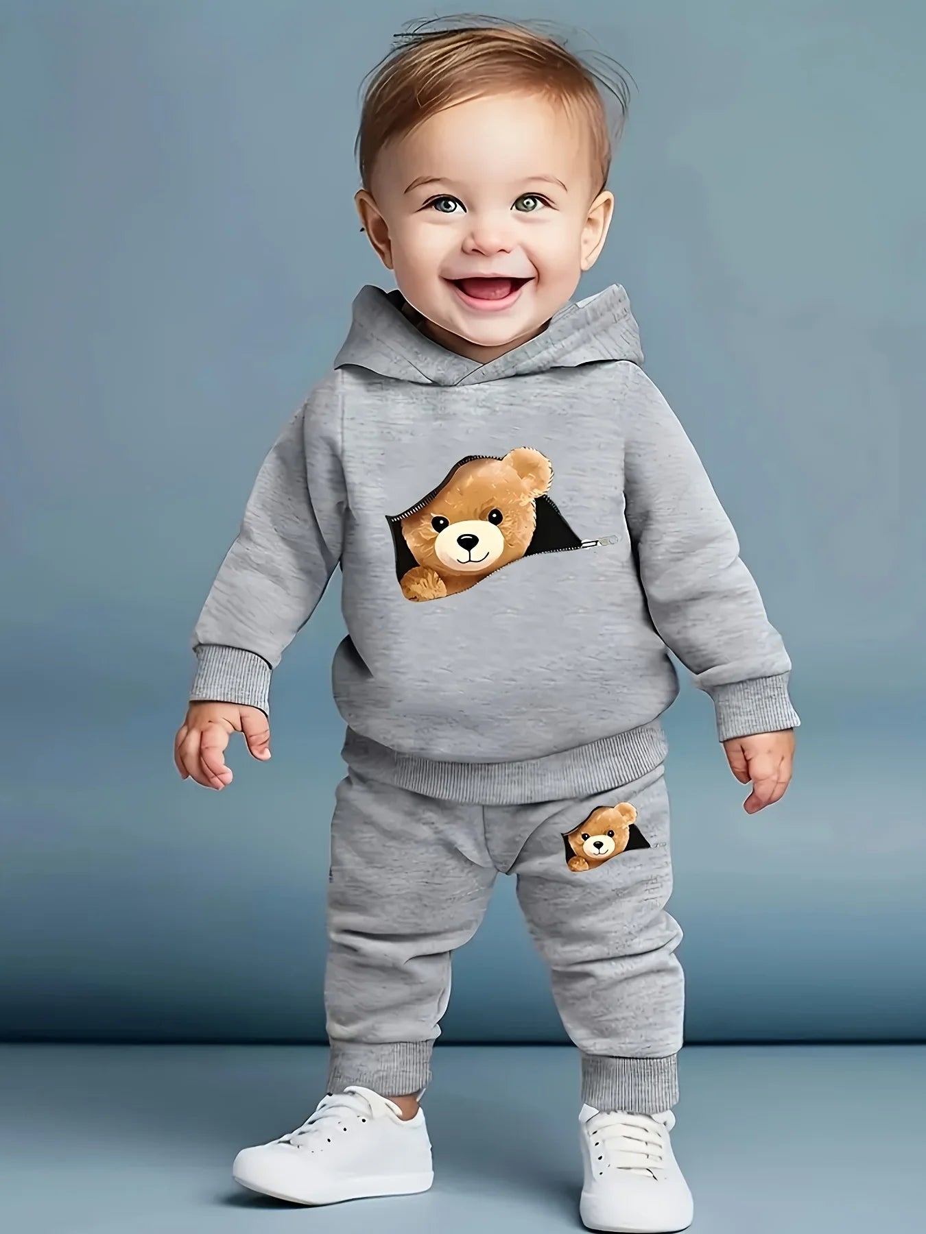 Newborn Baby Boy Fleece with Bear Print