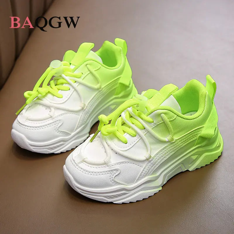 Girls Gradient Design Shoes Children Platform Sneakers Casual 4-12 Years Autumn Kids Chunky Running Sports Tennis Shoes for Girl