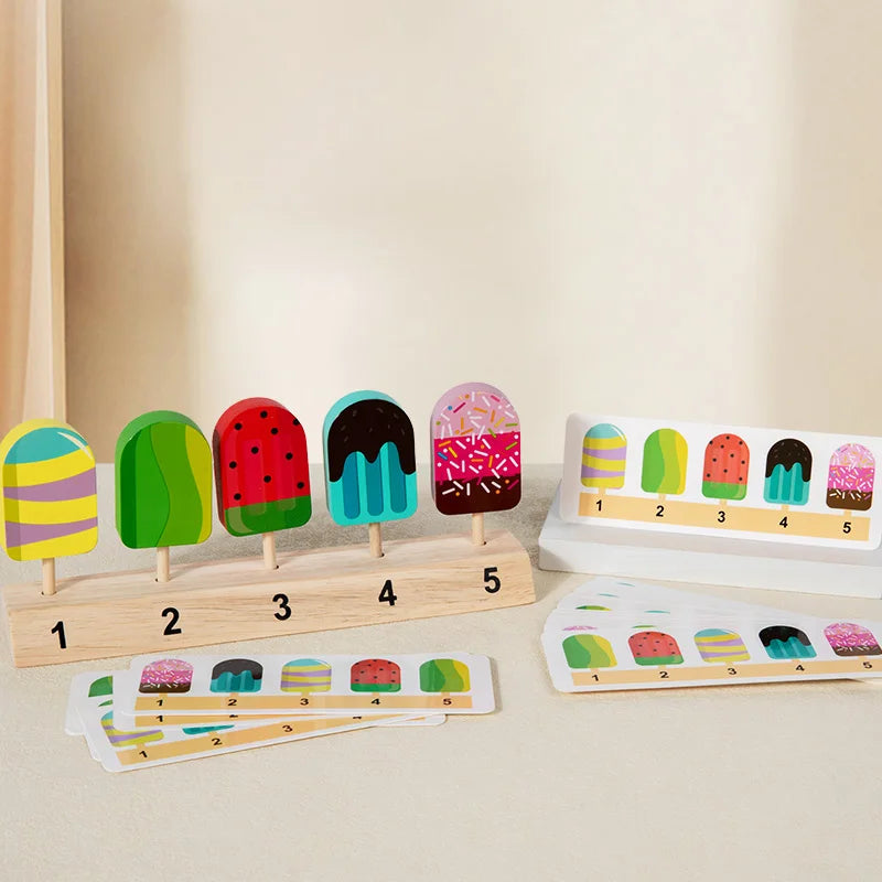 Children's Popsicle Matching Toys for Girls, Simulation Ice Cream, Pretend Play, Baby Enlightenment Educational Toys Decoration