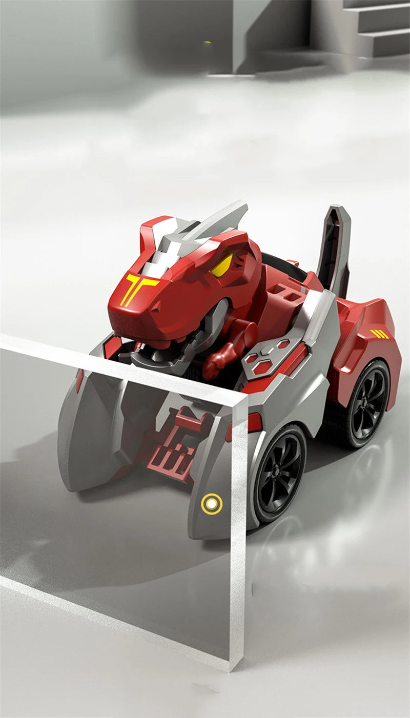 2 In 1 Transforming Dinosaur Car Automatic Transform Robot Diecasts