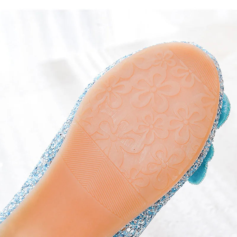 Girls' High Heels Princess Shoes Children's Crystal Showway Performance Shoes