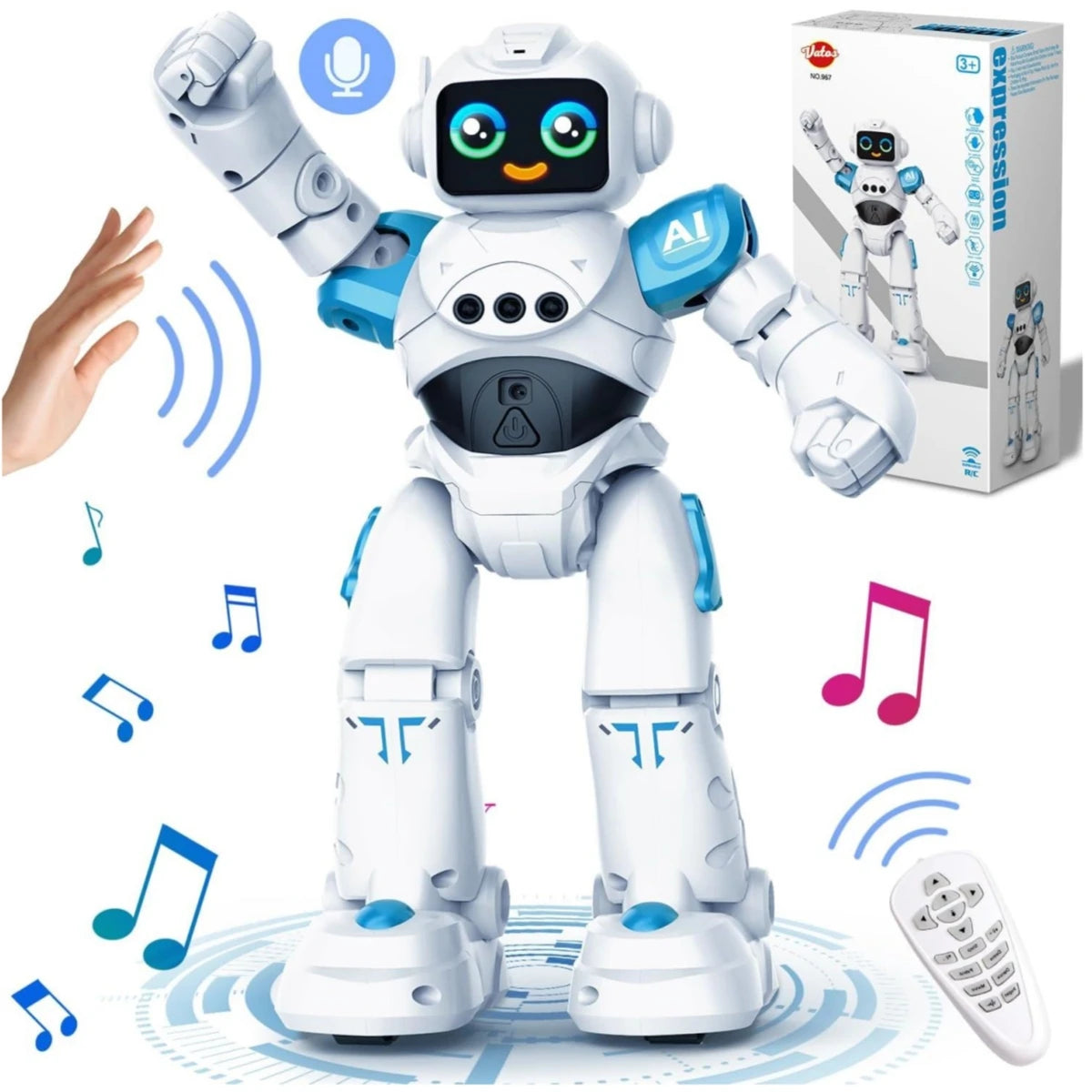 VATOS RC Robot Toy for Kids Smart Talking Voice Remote Control Robot