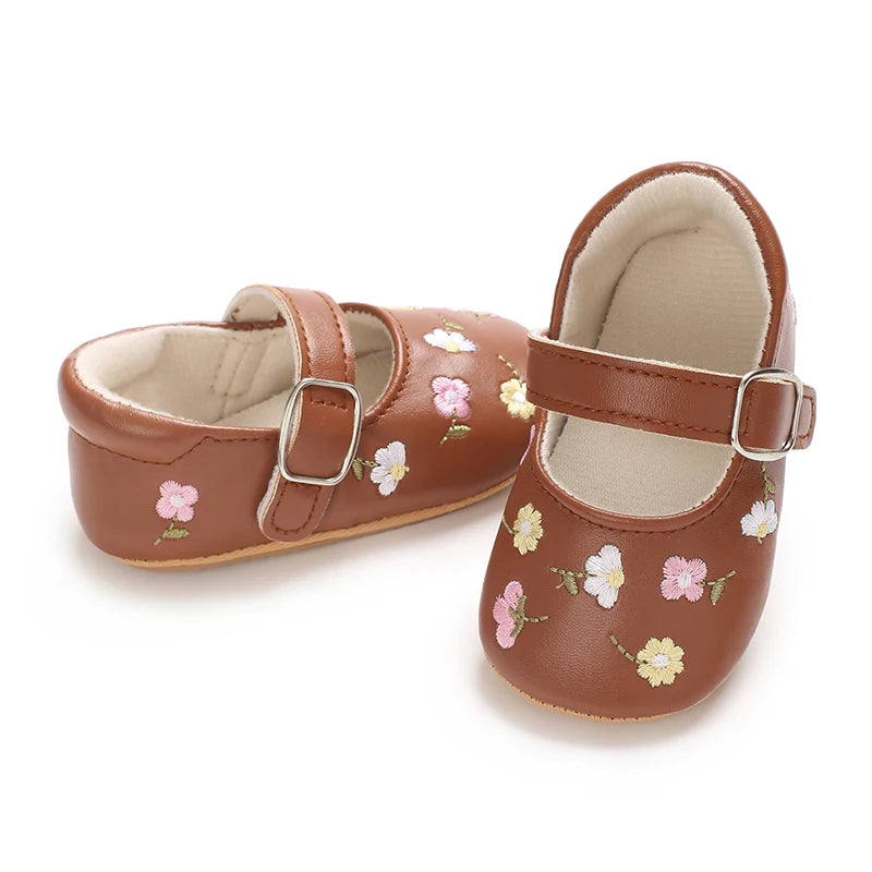 Spring And Autumn Baby Girl's Walking Shoes Anti Slip One Year Old Soft Soled Baby Shoes Princess Shoes Single Shoes