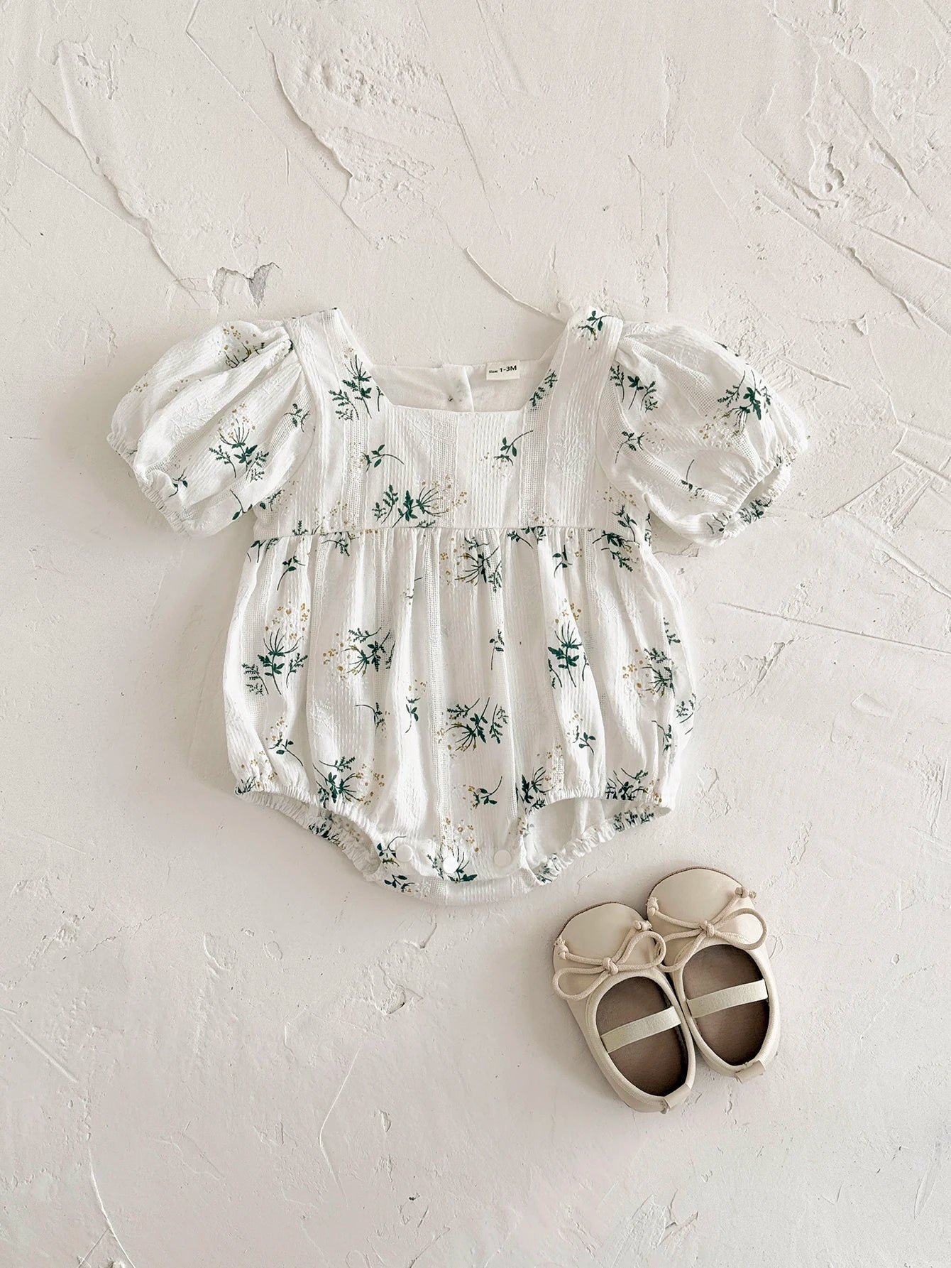 Puff Sleeve Garden Romper