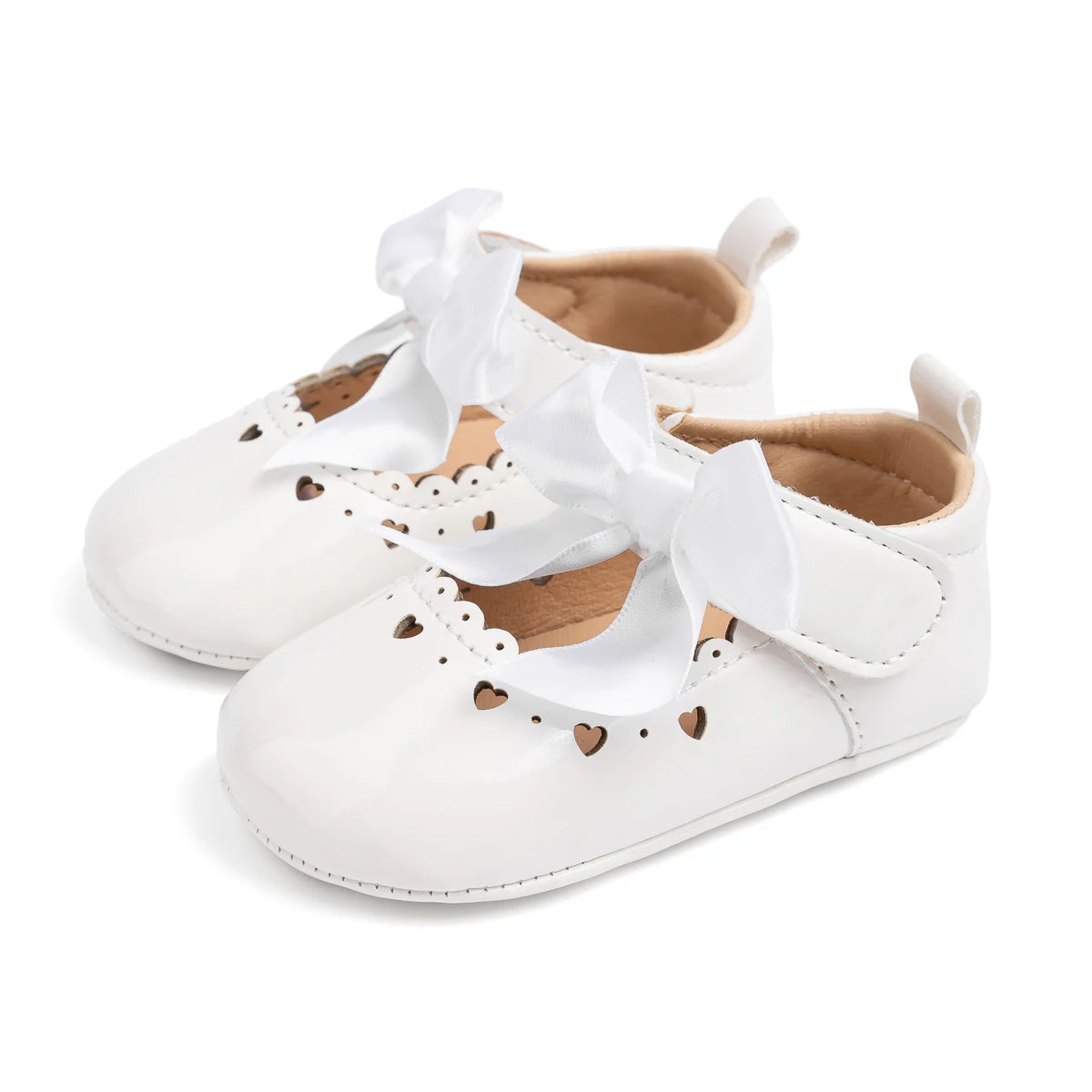 Newborn Baby Girl Shoes Soft Sole Infant Toddler Mary Jane Flats Princess Bowknot Patent Leather Dress Shoes Wedding Party Gift