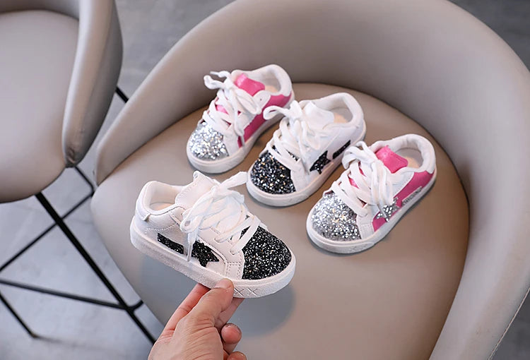Girls' Shoes 2025 Spring New  Casual Versatile Little Girls  Star sneakers Spring and Autumn Children's Sports Shoes