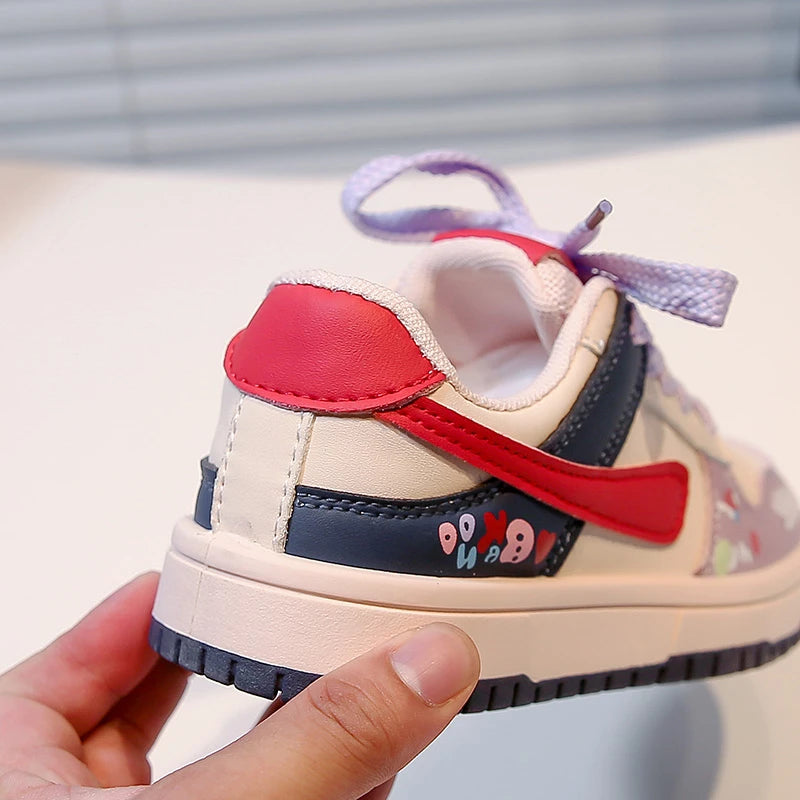 Girls Shoes Children Fashion Hip-hop Punk Graffiti Skateboard