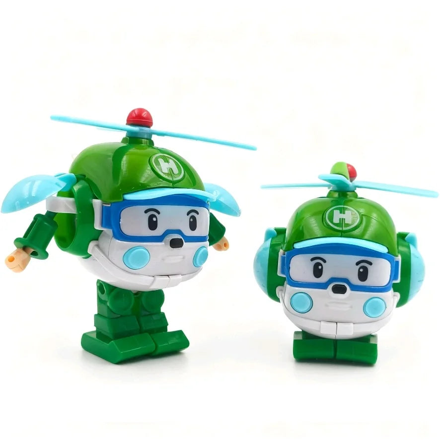 6pcs/set Cartoon Robocars Polis Action Figures Transformation