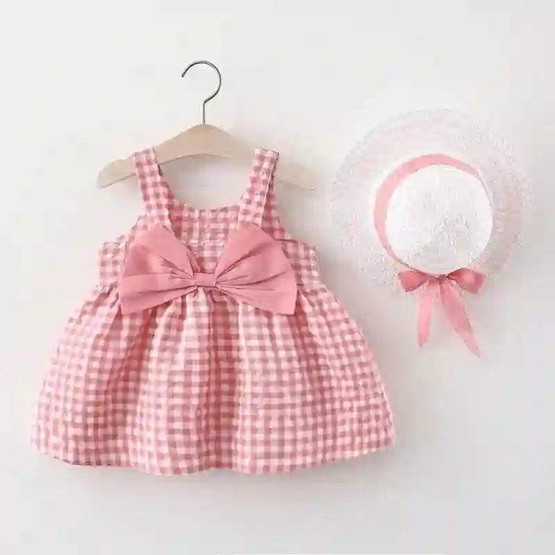 Etta Baby Girl Summer Party Dress with Bow Set for Ages 0-3
