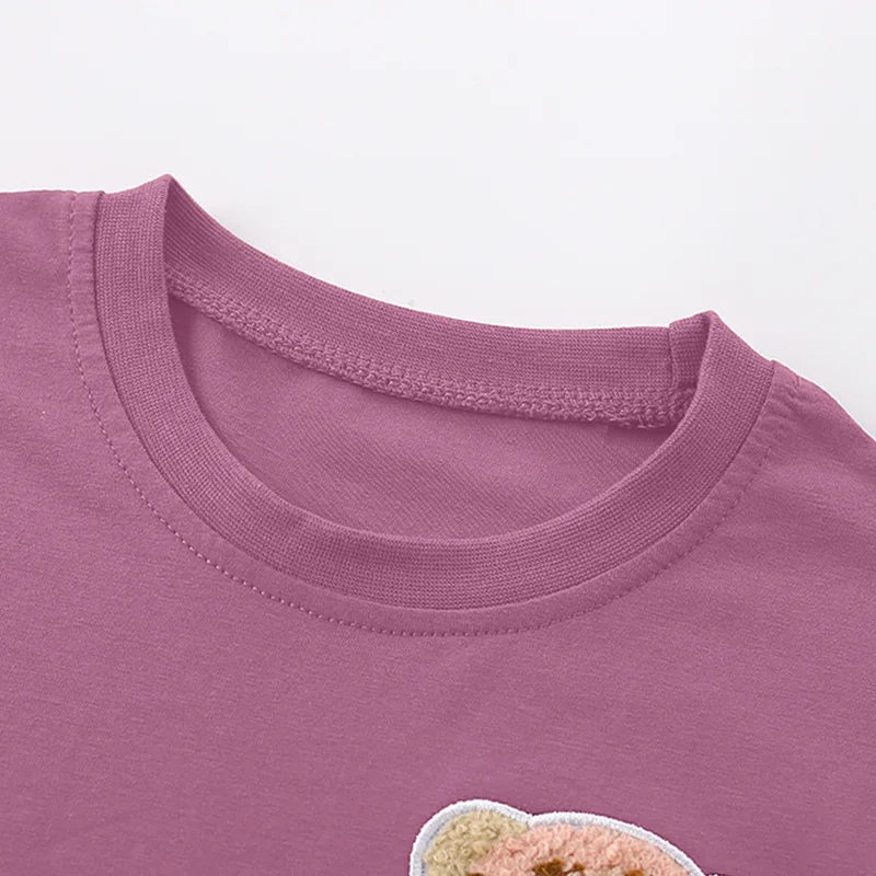 Girls Dress 2025 Spring Autumn New Europ-America Style Round Neck Leopard Pattern Dress