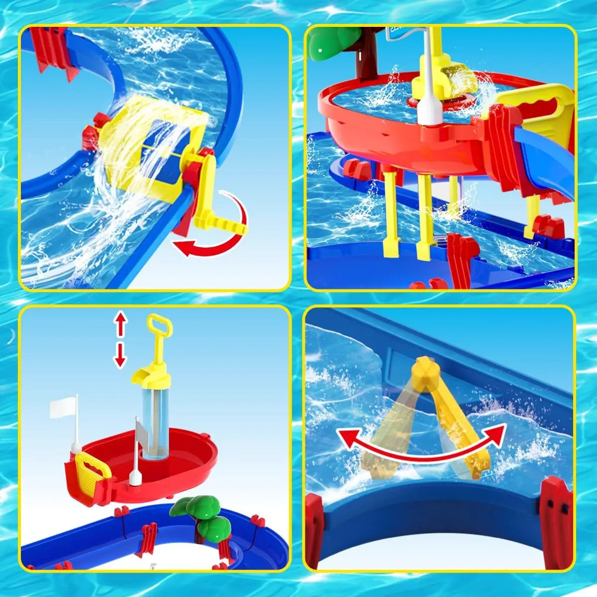VATOS Summer Outdoor Kids Water Table 2-Tier Toddlers Water Table