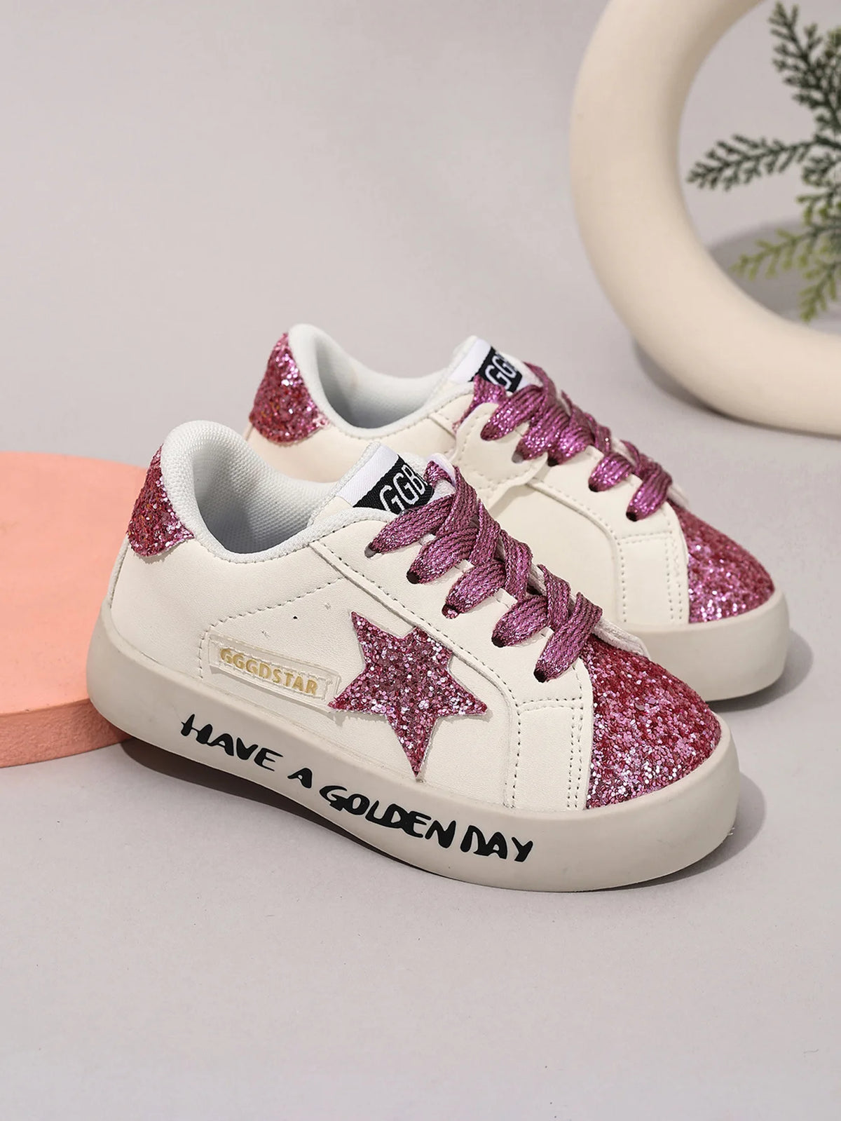 Fashionable Girls Sneakers Parent-child Summer Sports Shoes Student Casual Non-slip Shoes Children's Trendy Star Sequined Shoes