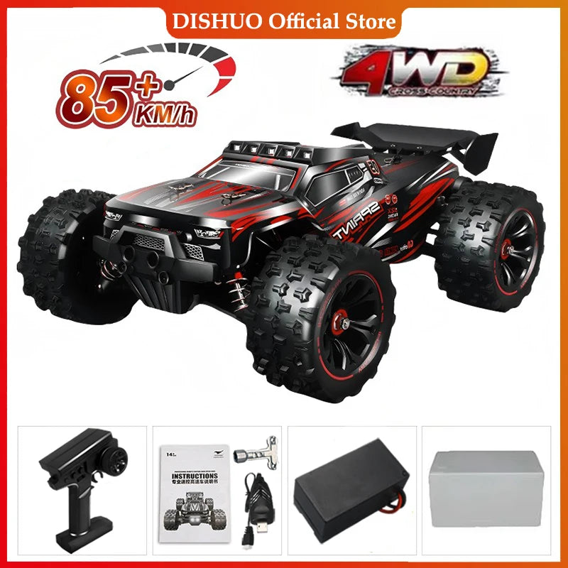 1:16 85KM/H Or 50KM/H 4WD RC Car With LED Remote Control Cars High Speed Drift Monster 4x4 Truck for Kids vs Wltoys 124017 Toys