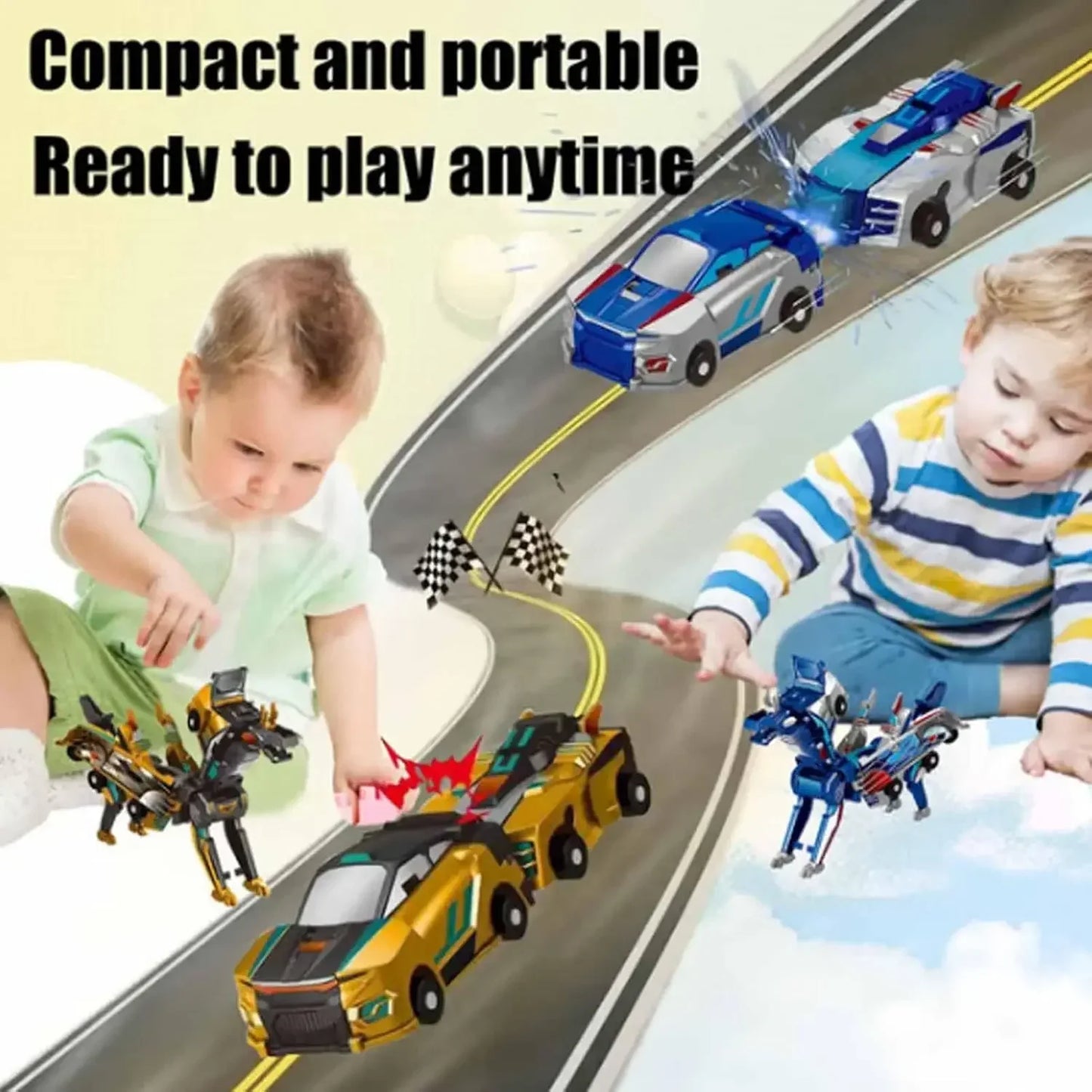 Car God Quick Transformation Toy Dinosaur Flying  Pegasus Unicorn