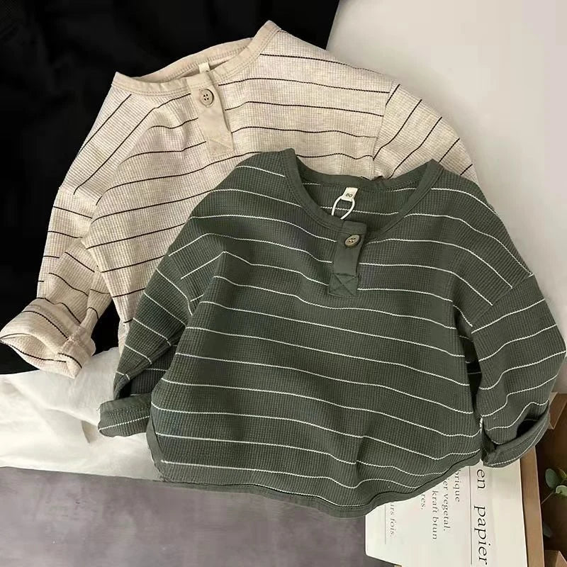 Tania Casual Loose Striped Long Sleeve Tops