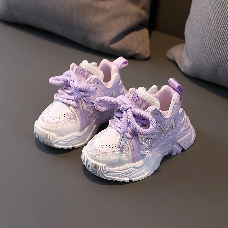Children's Shoes 2026 New Toddler Girls Sport Shoes Soft Sole Breathable Outdoor Tennis Fashion Kids Sneakers EU21-30