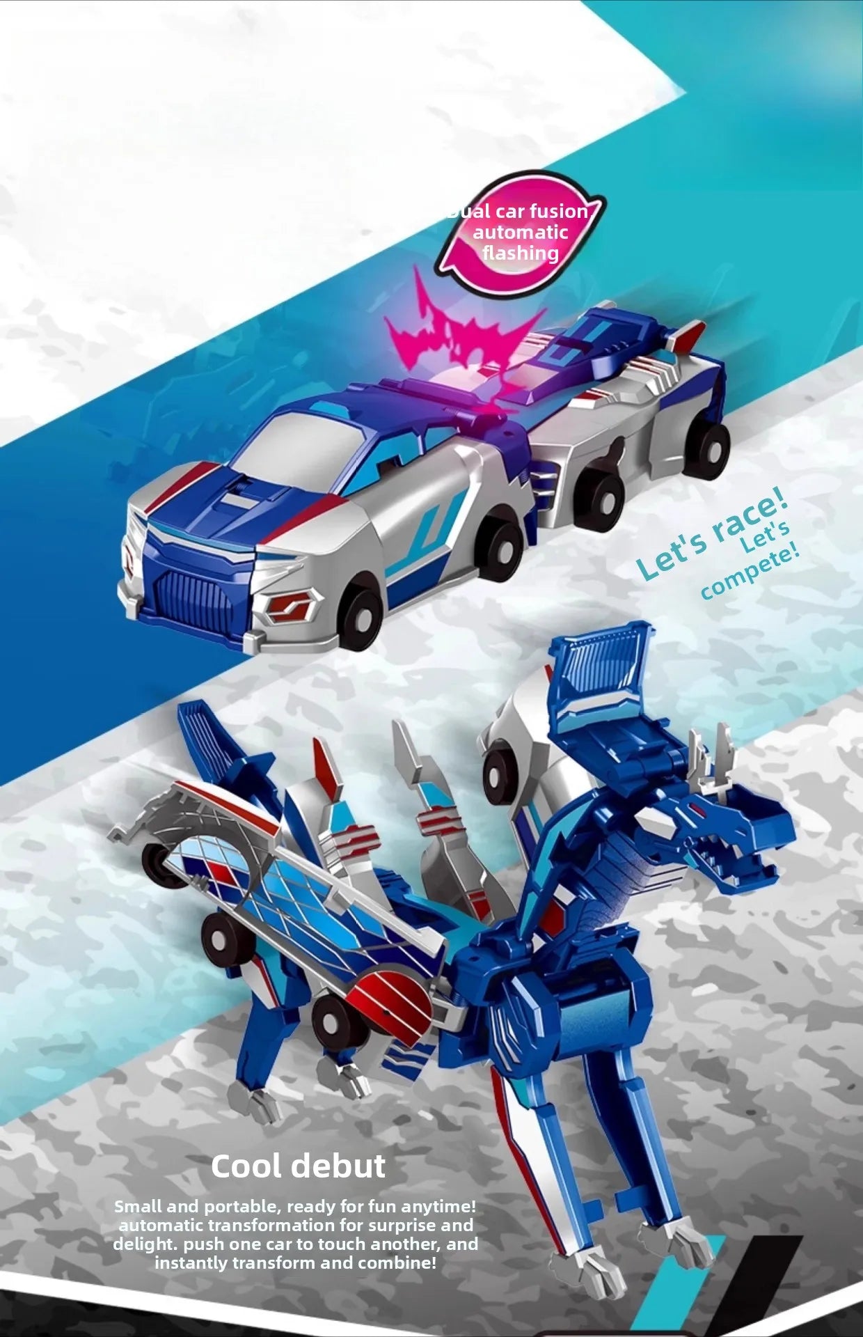 Transforming Dinosaur Car Toy - Magnetic Fun for Kids