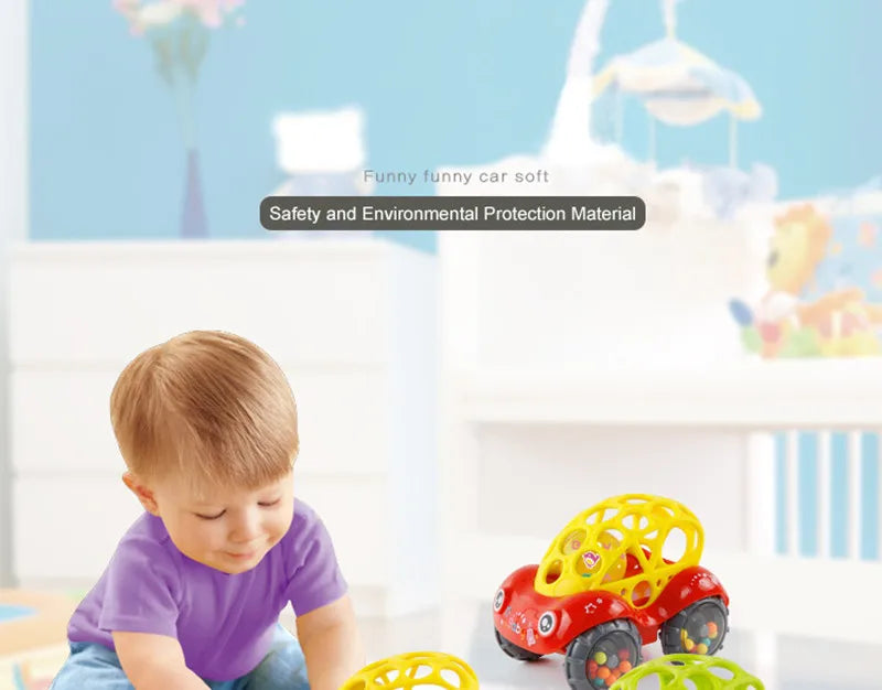 Baby Car Toys for 6 12 Months Friction Car Infant Soft Rubber Inertial Push and Go