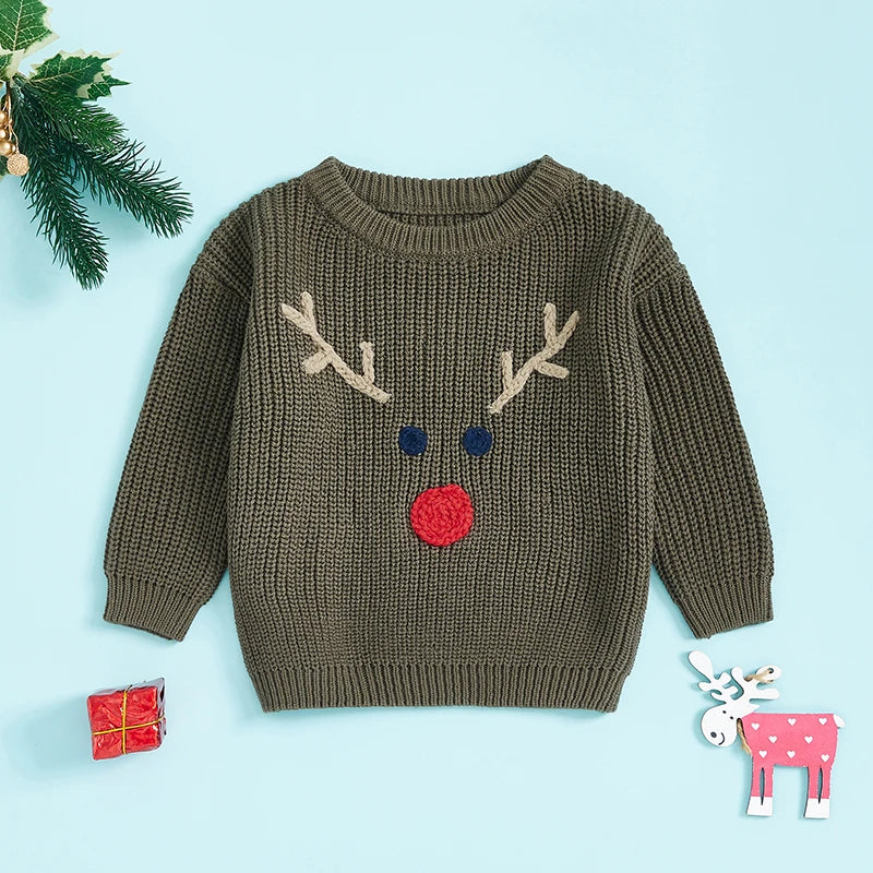 Andy Reindeer Baby Little Boy Christmas Sweater - GuGuTon baby store - Baby Fashion - Toddlers Outfits - Babies Outfits - Toddler Clothes - Kids Clothing - Newborn Clothes - Newborn Wear - Kids Wear - Trending Clothes - Trending Outfits - Fall Fashion - Winter Fashion - Girls Clothes - Boys Clothes - Babies Wear - Kids Accessories - KidsWear - Summer Clothes - Summer Fashion - Summer Trend - Falls Sweaters - Tops - Bottom - Jeans - Blouse - Dresses - Newborn Dresses - Toys