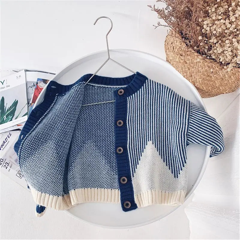 Martina Patchwork Korean Edition Baby Boy Knitted Single Breasted Children's