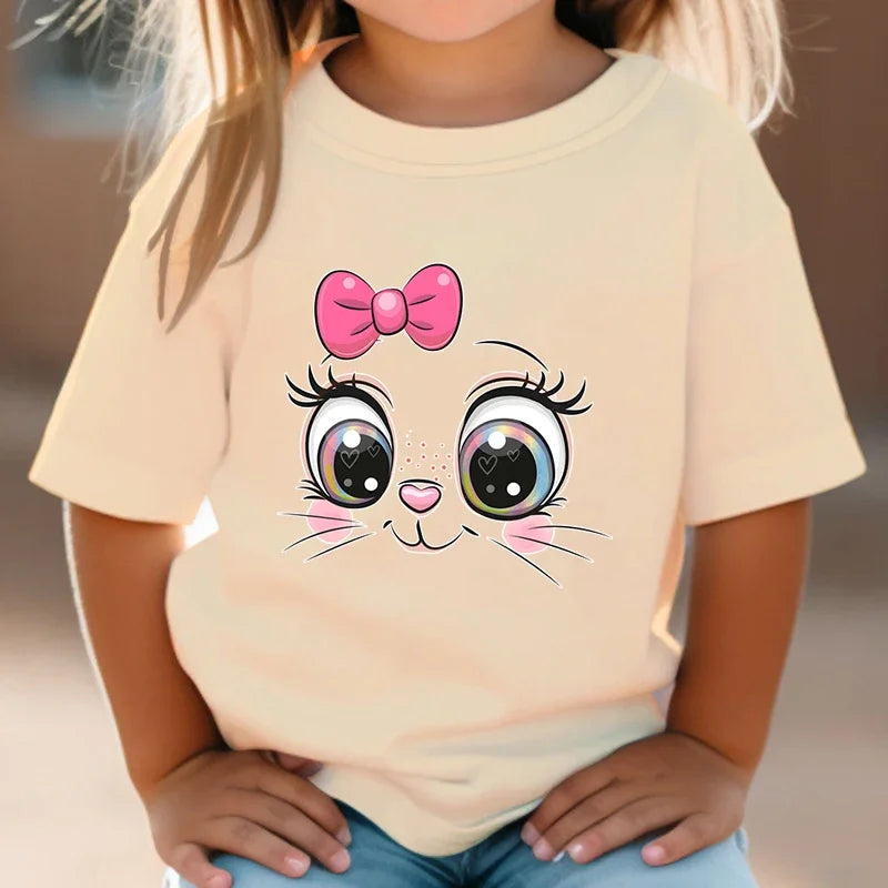 Triana Summer Cute Cartoon Cat Graphic Sleeve Wild Tees - GuGuTon baby store - Baby Fashion - Toddlers Outfits - Babies Outfits - Toddler Clothes - Kids Clothing - Newborn Clothes - Newborn Wear - Kids Wear - Trending Clothes - Trending Outfits - Fall Fashion - Winter Fashion - Girls Clothes - Boys Clothes - Babies Wear - Kids Accessories - KidsWear - Summer Clothes - Summer Fashion - Summer Trend - Falls Sweaters - Tops - Bottom - Jeans - Blouse - Dresses - Newborn Dresses - Toys