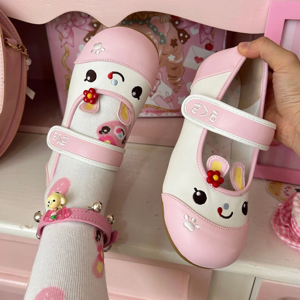 Summer Autumn New Sweet Girl Cute Indoor Round-toe Shoes Japanese Cartoon Mp Jojifuku Lolita Flat Shoes Y2k Accessories