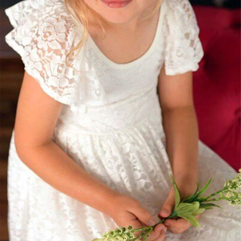 Little Girl Trumpet Dress Princess Eleagant Lace Mermaid Dresses