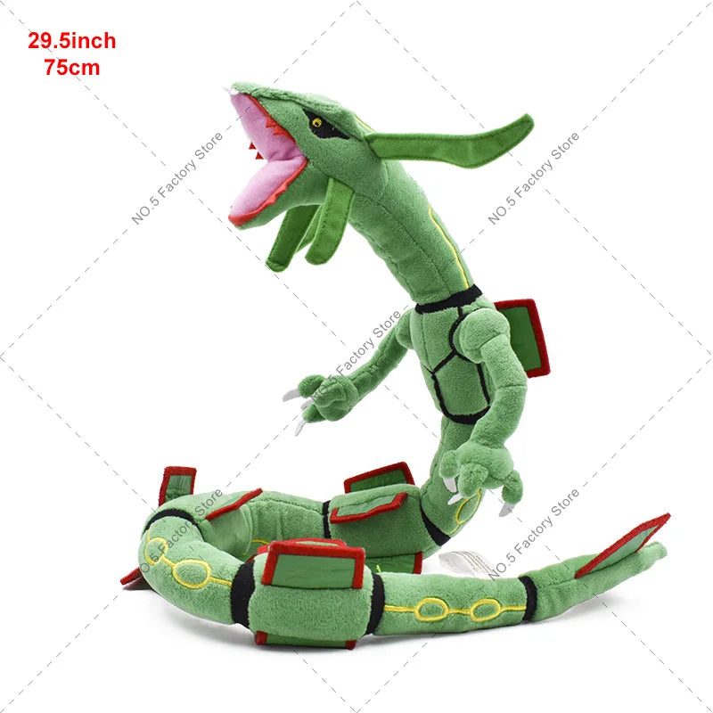 Anime Pokemon Kawaii Shiny Rayquaza Plush Doll Stuffed Figure Toy Quality Stuffed Animals Peluche Great Birthday Gift